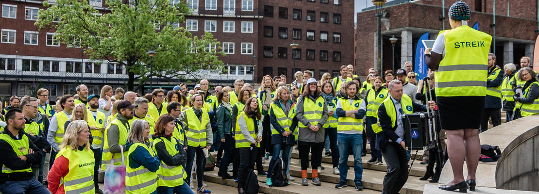 Fagorganiserte akademikere streiket under lønnsoppgjøret i Oslo kommune våren 2019